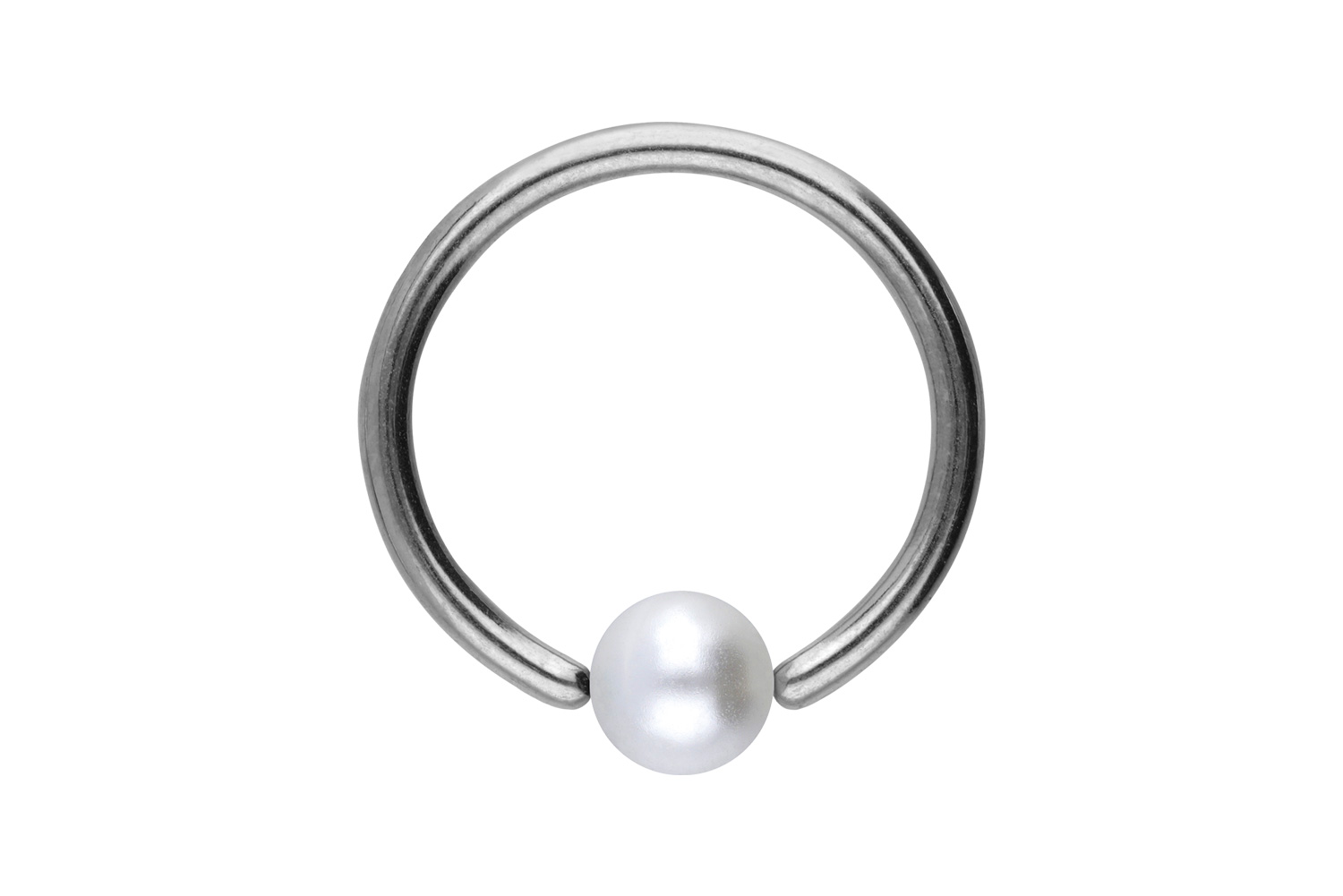 Titan Klemmkugelring Piercing SYNTHETISCHE PERLE